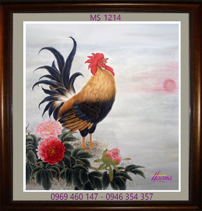 Tranh thêu con gà MS 1214