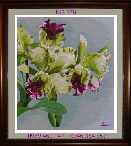 Tranh thêu hoa lan MS 170