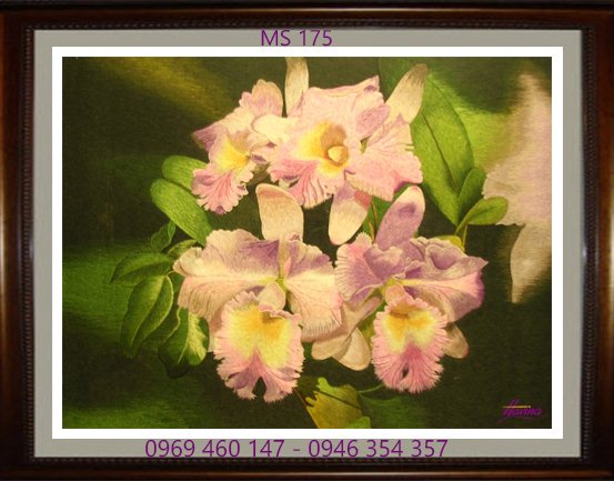 Tranh thêu hoa lan MS 175