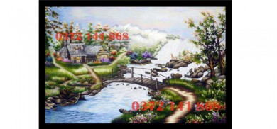 Tác phẩm tranh thêu Phong cảnh thiên nhiên được thực hiện theo yêu cầu của anh Bảo đến từ Khu Đô Thị Sala, Quận 2, TPHCM.