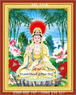 Tranh thêu Phật Quan Thế Âm Bồ Tát MS 1106